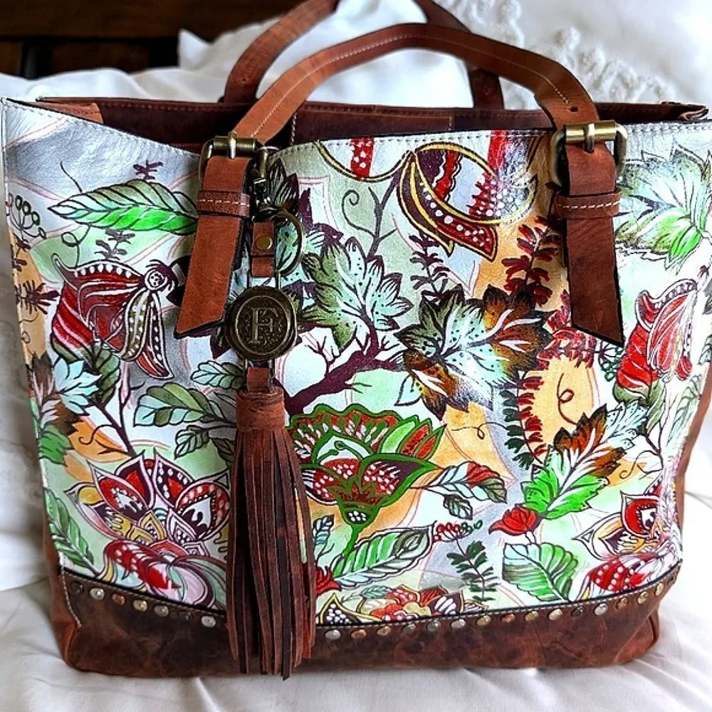 Firenze Bella Italian Artsy Large Handcrafted Tote Bag  NWOT